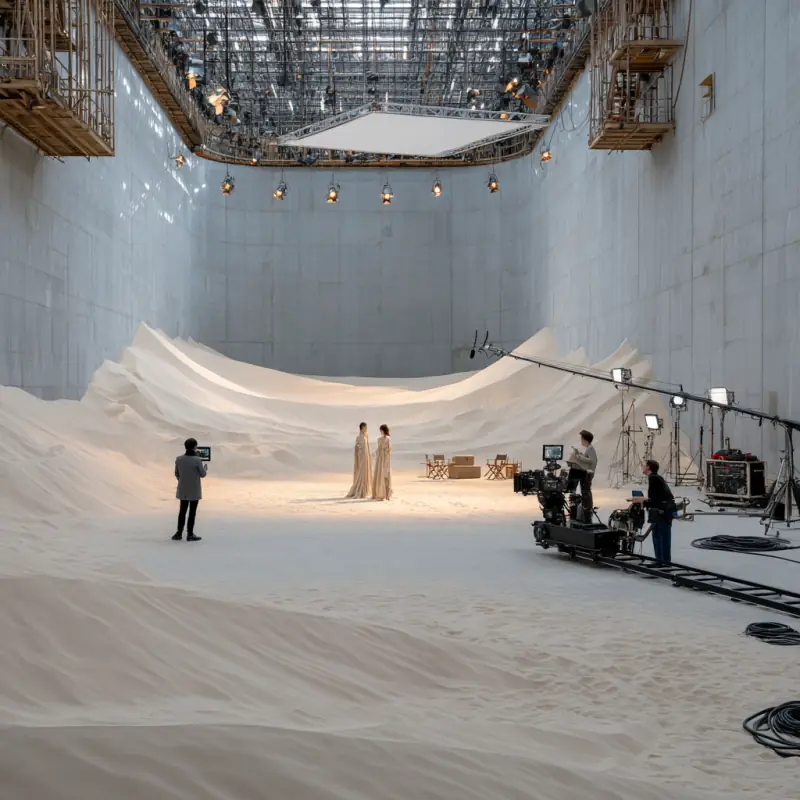 Film studio — sound stage with sand floor